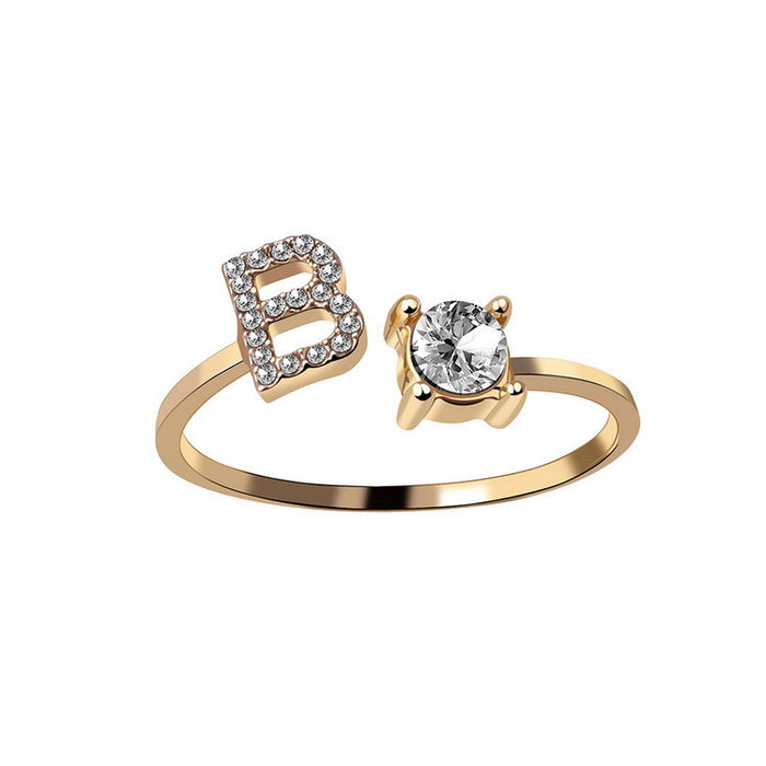 Neue Design Einstellbare 26 Initial Brief Ring Mode Schmuck Für Frauen Einfache Elegante Schmuck