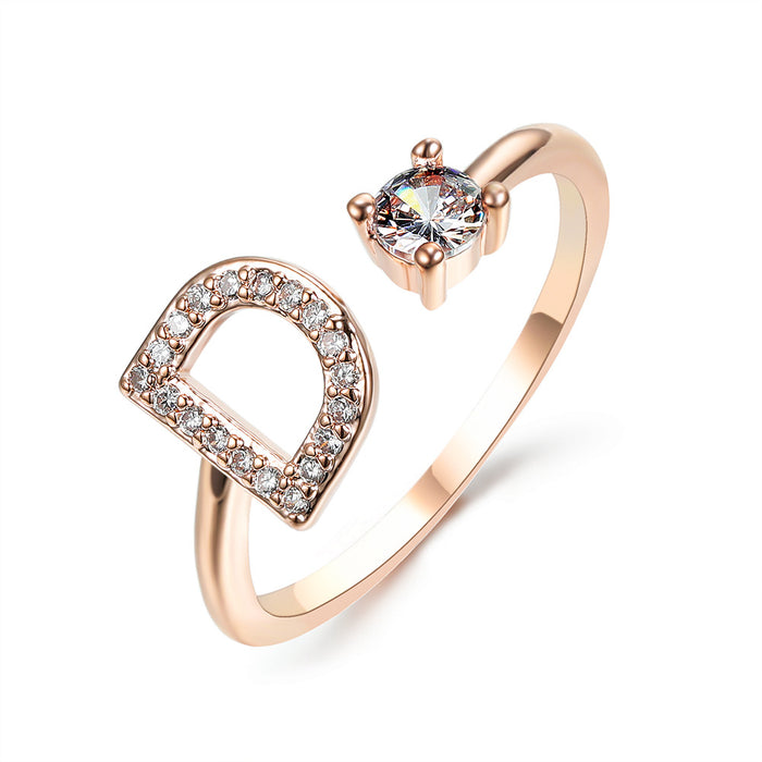 Neue Design Einstellbare 26 Initial Brief Ring Mode Schmuck Für Frauen Einfache Elegante Schmuck