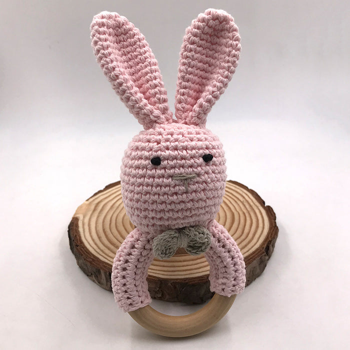 Baby Bunny Ear Teether Holzbeißring Neugeborenes Sensorik Spielzeug Dusche Geschenk Baby Care