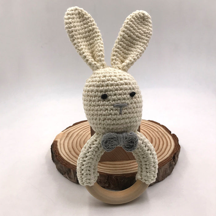 Baby Bunny Ear Teether Holzbeißring Neugeborenes Sensorik Spielzeug Dusche Geschenk Baby Care
