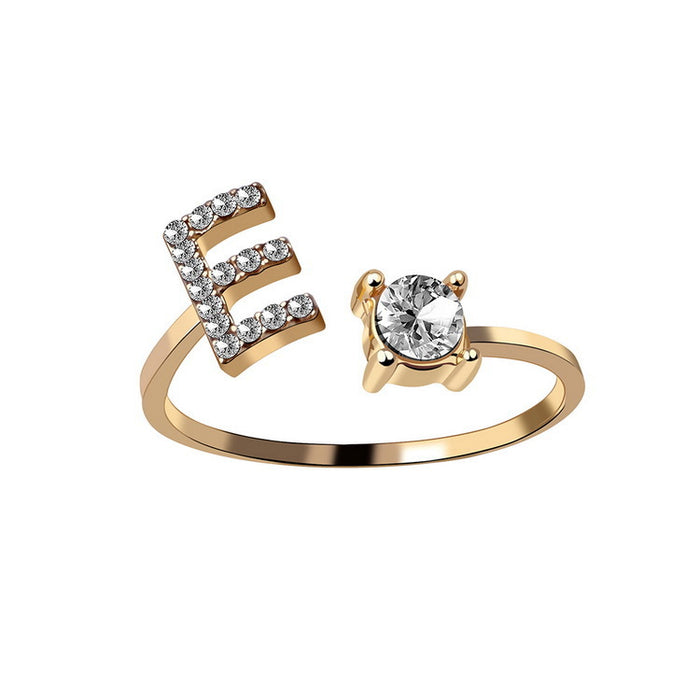 Neue Design Einstellbare 26 Initial Brief Ring Mode Schmuck Für Frauen Einfache Elegante Schmuck