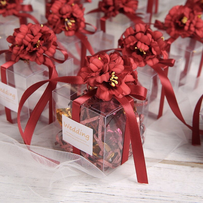 10 Teile/satz Hochzeit Geschenkbox 7x7 cm Quadratische Transparente PVC Box Candy