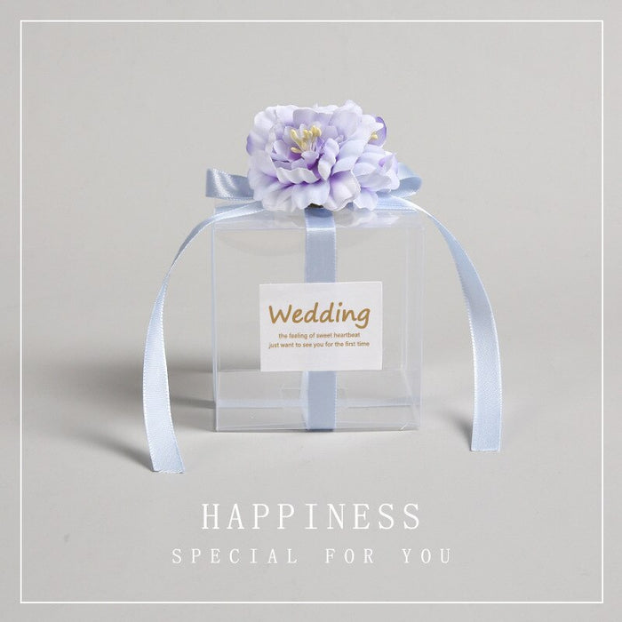 10 Teile/satz Hochzeit Geschenkbox 7x7 cm Quadratische Transparente PVC Box Candy