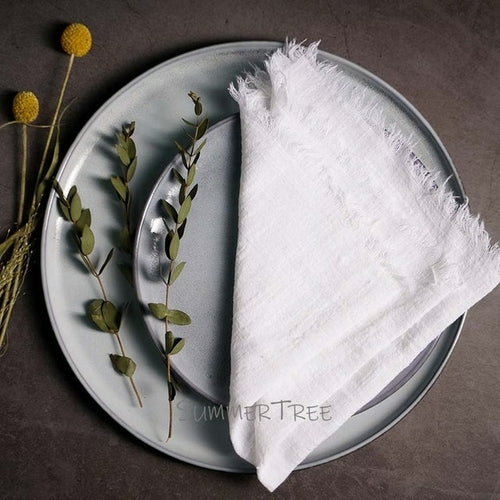 10 Stück Servietten Rustikale Baumwollgaze 41 cm Serviette Musselin Geschirrtuch Abendessen