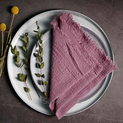 10 Stück Servietten Rustikale Baumwollgaze 41 cm Serviette Musselin Geschirrtuch Abendessen