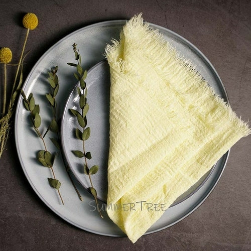 10 Stück Servietten Rustikale Baumwollgaze 41 cm Serviette Musselin Geschirrtuch Abendessen