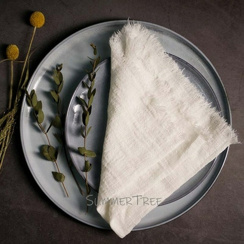 10 Stück Servietten Rustikale Baumwollgaze 41 cm Serviette Musselin Geschirrtuch Abendessen