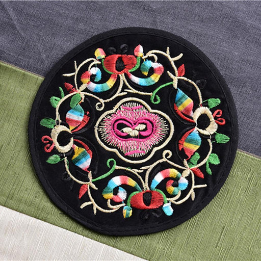 10 teile/satz Runde Bestickte Stoffuntersetzer Vintage Ethnic Floral