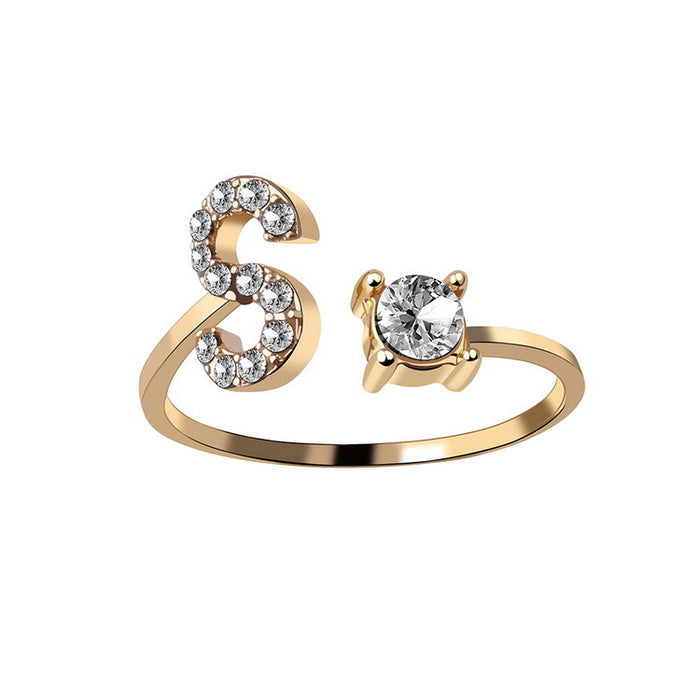 Neue Design Einstellbare 26 Initial Brief Ring Mode Schmuck Für Frauen Einfache Elegante Schmuck
