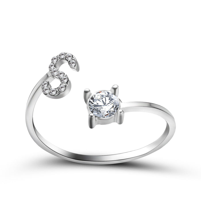 Neue Design Einstellbare 26 Initial Brief Ring Mode Schmuck Für Frauen Einfache Elegante Schmuck