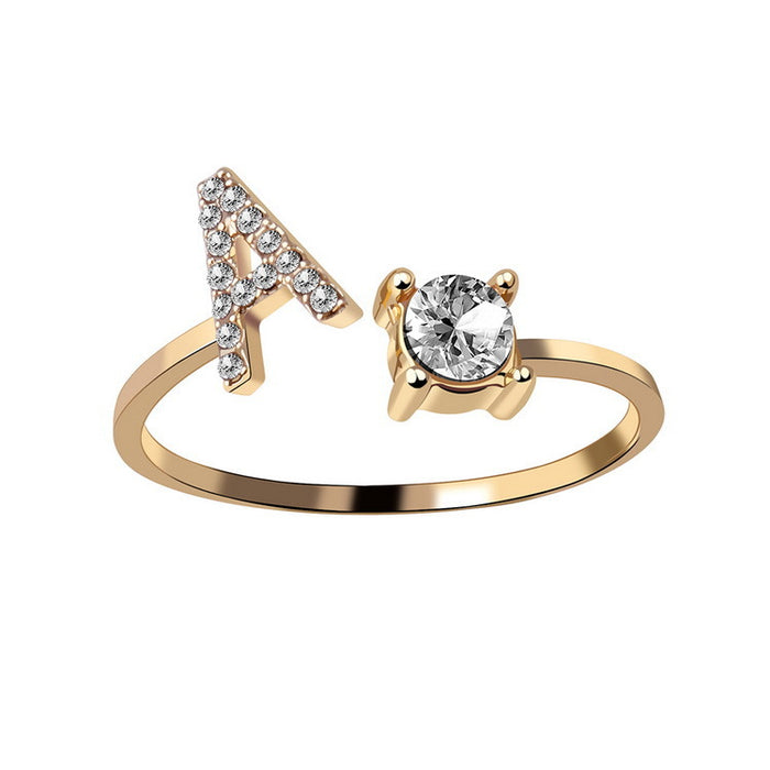 Neue Design Einstellbare 26 Initial Brief Ring Mode Schmuck Für Frauen Einfache Elegante Schmuck