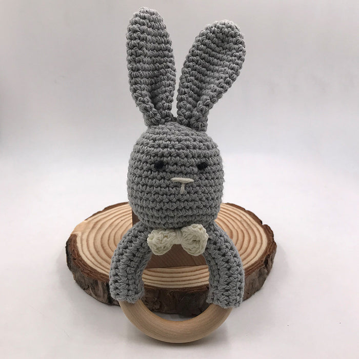 Baby Bunny Ear Teether Holzbeißring Neugeborenes Sensorik Spielzeug Dusche Geschenk Baby Care