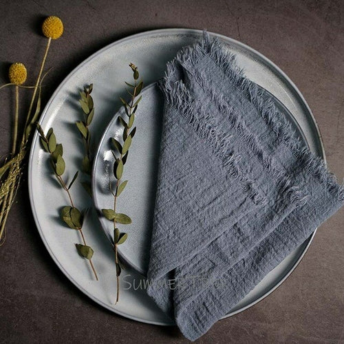 12 Stück Servietten Baumwollgaze 41 cm Serviette Musselin Geschirrtücher Abendessen Retro