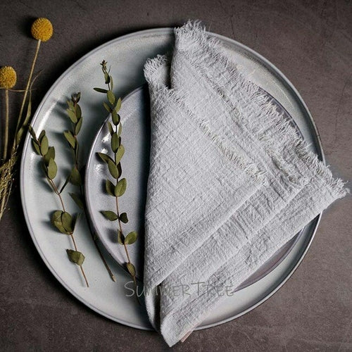 12 Stück Servietten Baumwollgaze 41 cm Serviette Musselin Geschirrtücher Abendessen Retro