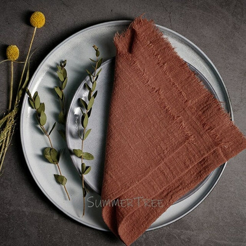 12 Stück Servietten Baumwollgaze 41 cm Serviette Musselin Geschirrtücher Abendessen Retro