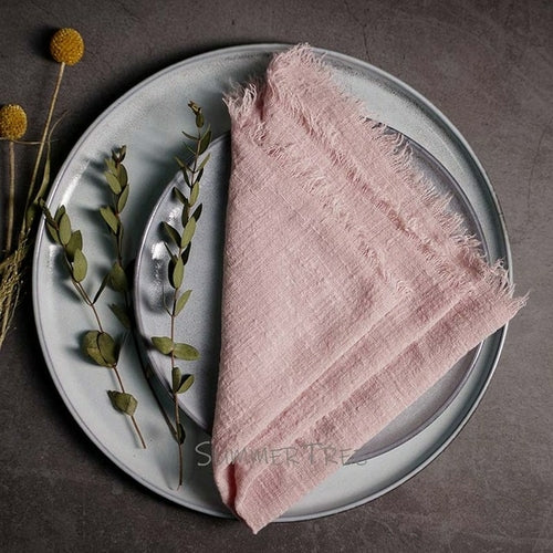 12 Stück Servietten Baumwollgaze 41 cm Serviette Musselin Geschirrtücher Abendessen Retro