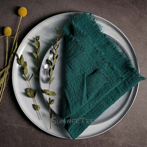 12 Stück Servietten Baumwollgaze 41 cm Serviette Musselin Geschirrtücher Abendessen Retro