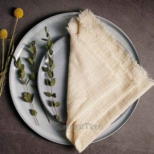 12 Stück Servietten Baumwollgaze 41 cm Serviette Musselin Geschirrtücher Abendessen Retro