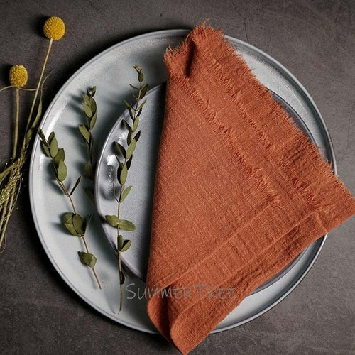 12 Stück Servietten Baumwollgaze 41 cm Serviette Musselin Geschirrtücher Abendessen Retro