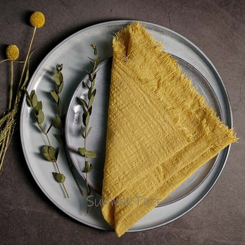 12 Stück Servietten Baumwollgaze 41 cm Serviette Musselin Geschirrtücher Abendessen Retro