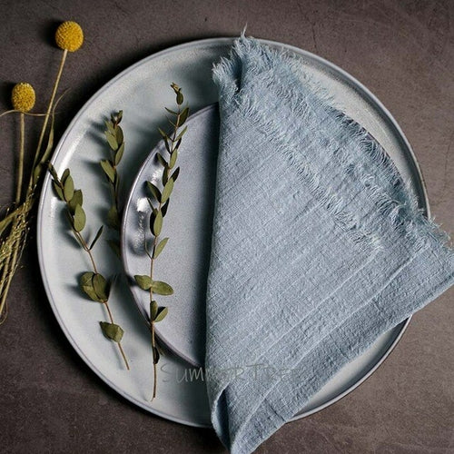 12 Stück Servietten Baumwollgaze 41 cm Serviette Musselin Geschirrtücher Abendessen Retro