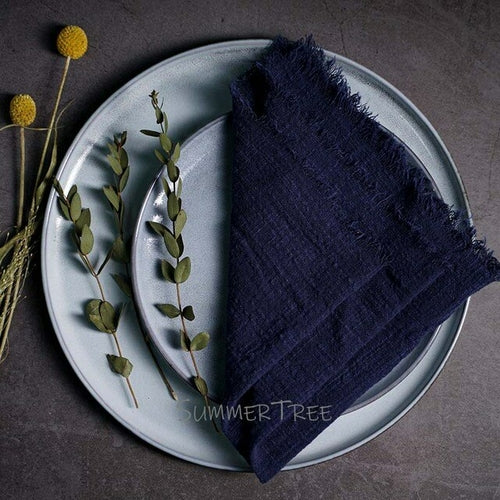 12 Stück Servietten Baumwollgaze 41 cm Serviette Musselin Geschirrtücher Abendessen Retro
