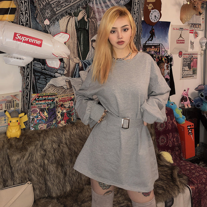 Langärmeliges Kleid qiu dong kleine Person trägt Wochenende