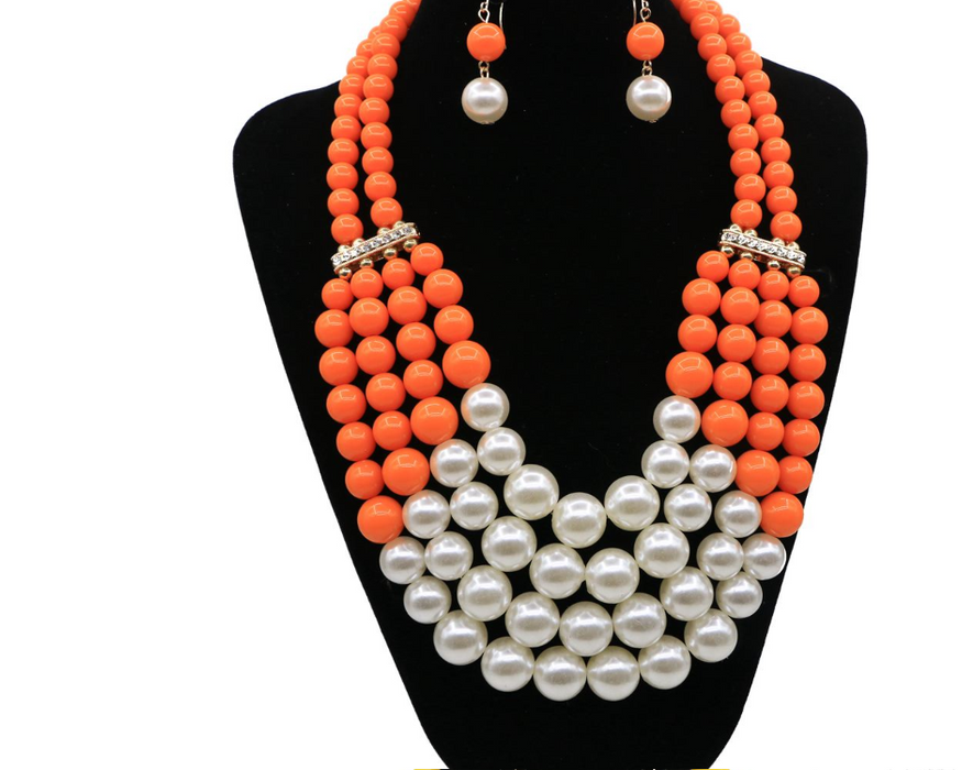 Multi simulierte Perle Bohemian Schmuck Set
