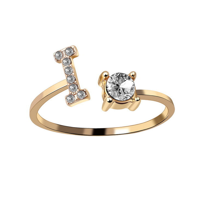 Neue Design Einstellbare 26 Initial Brief Ring Mode Schmuck Für Frauen Einfache Elegante Schmuck