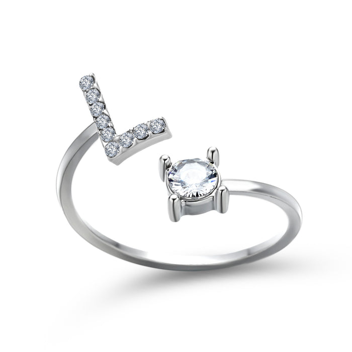 Neue Design Einstellbare 26 Initial Brief Ring Mode Schmuck Für Frauen Einfache Elegante Schmuck
