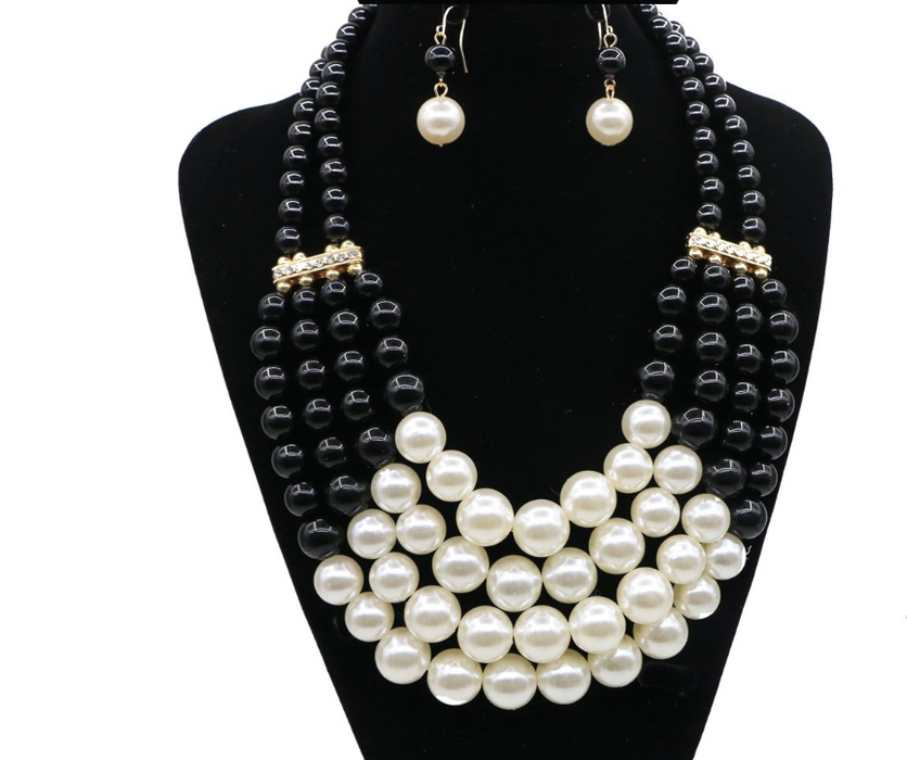 Multi simulierte Perle Bohemian Schmuck Set