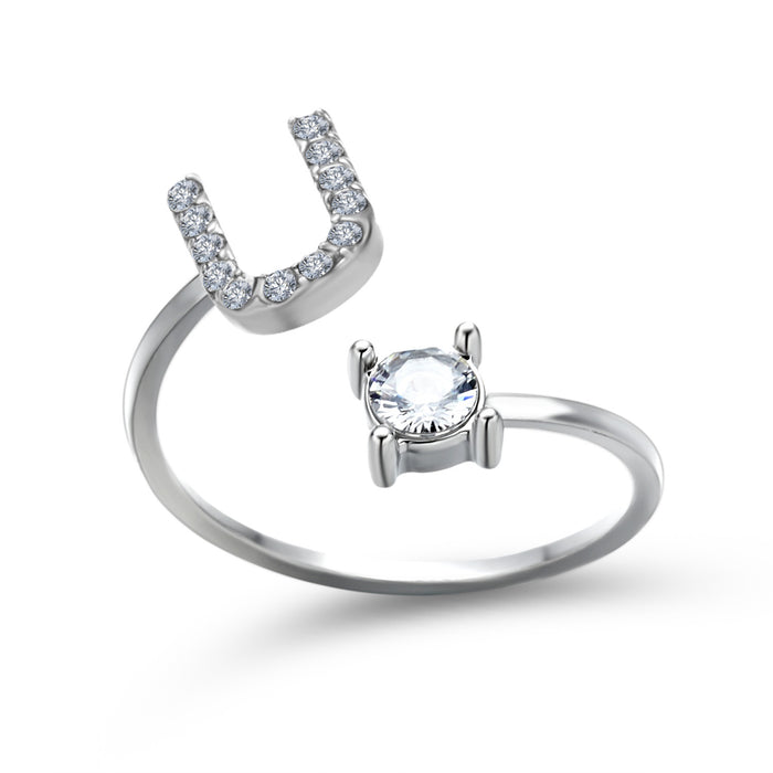 Neue Design Einstellbare 26 Initial Brief Ring Mode Schmuck Für Frauen Einfache Elegante Schmuck