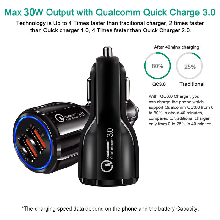 Auto-Ladegerät 6.0A Licht Usb Auto-Ladegerät Schnellladung Handy-Ladegerät Auto