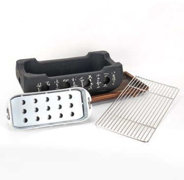 Japanischer Mini Grill Haushalt Rauchfreier Grill Indoor Holzkohle Grill Wild Barbecue Tool Full Set