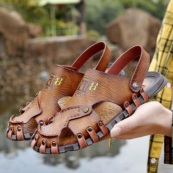 Baotou Sandalen Männer Casual Leder Sandalen Männer