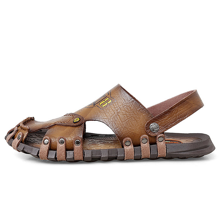Baotou Sandalen Männer Casual Leder Sandalen Männer