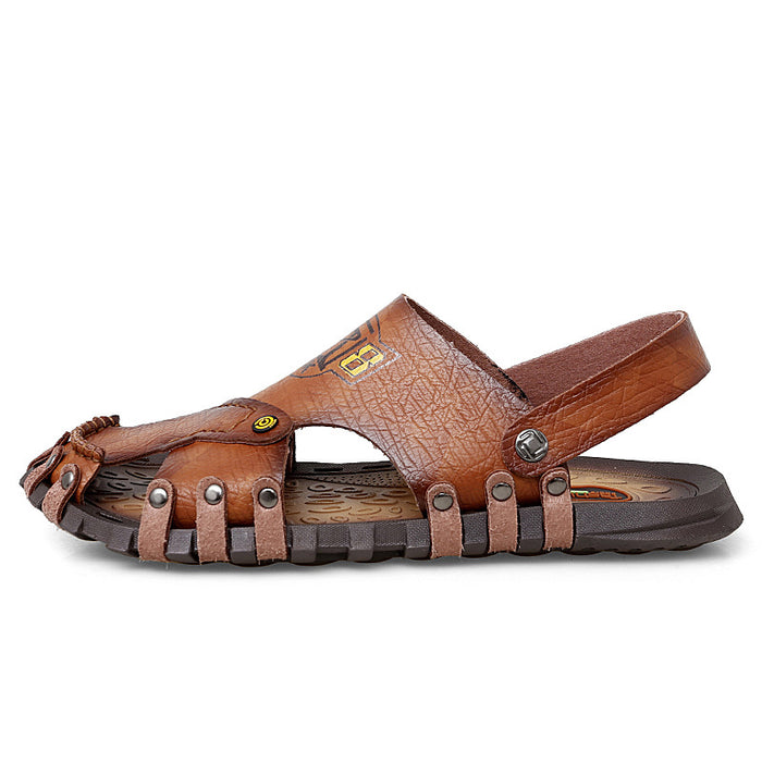 Baotou Sandalen Männer Casual Leder Sandalen Männer