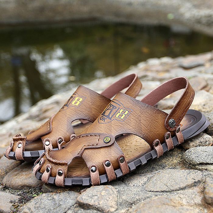 Baotou Sandalen Männer Casual Leder Sandalen Männer