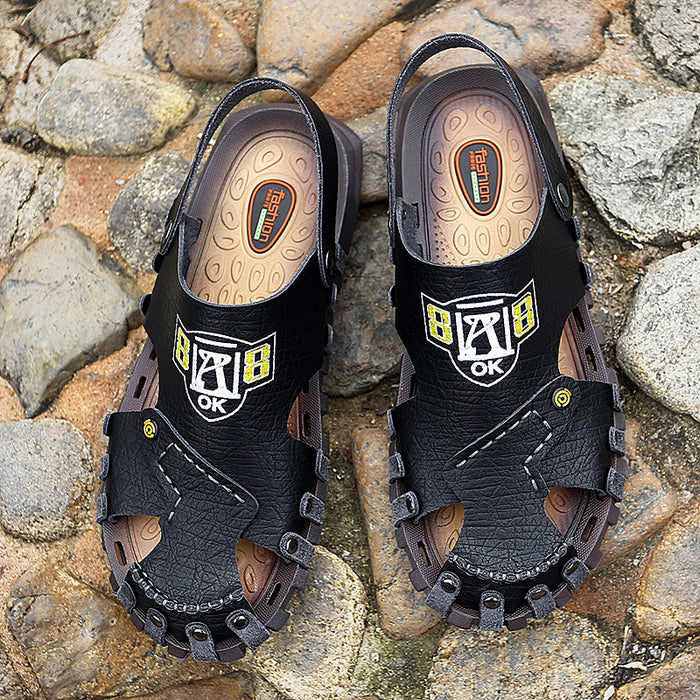 Baotou Sandalen Männer Casual Leder Sandalen Männer