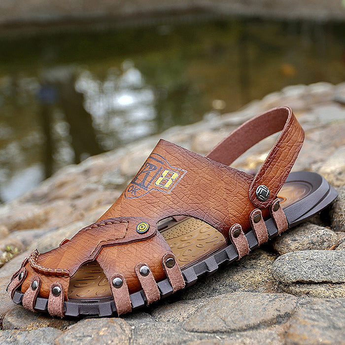 Baotou Sandalen Männer Casual Leder Sandalen Männer