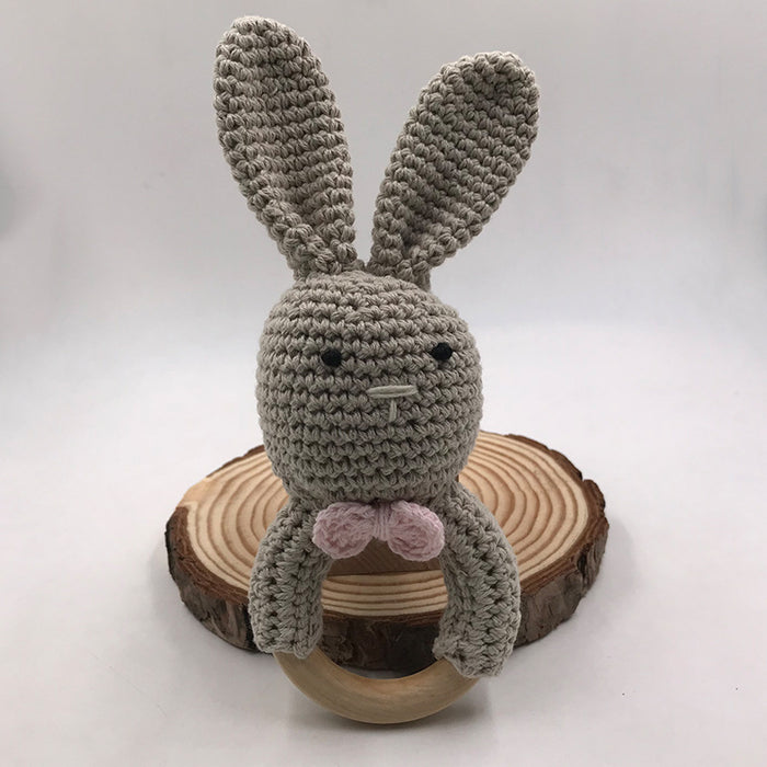 Baby Bunny Ear Teether Holzbeißring Neugeborenes Sensorik Spielzeug Dusche Geschenk Baby Care