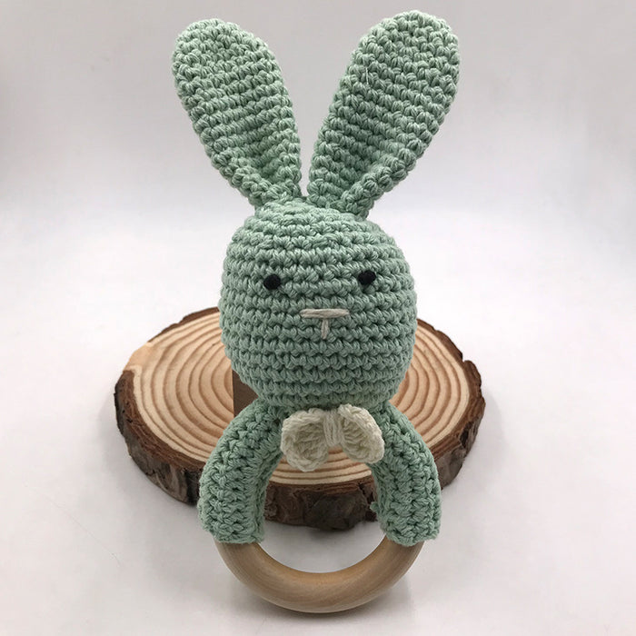 Baby Bunny Ear Teether Holzbeißring Neugeborenes Sensorik Spielzeug Dusche Geschenk Baby Care