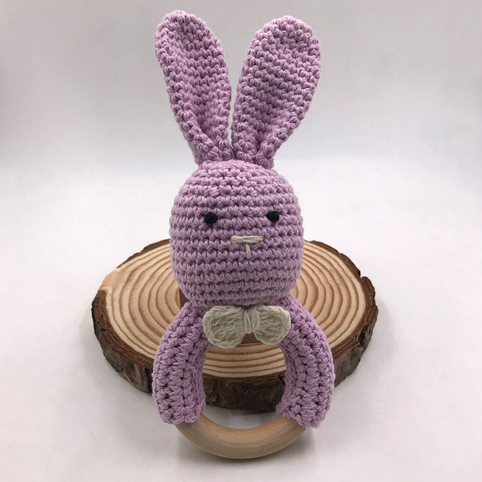Baby Bunny Ear Teether Holzbeißring Neugeborenes Sensorik Spielzeug Dusche Geschenk Baby Care