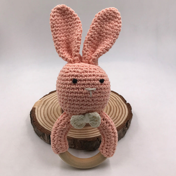 Baby Bunny Ear Teether Holzbeißring Neugeborenes Sensorik Spielzeug Dusche Geschenk Baby Care