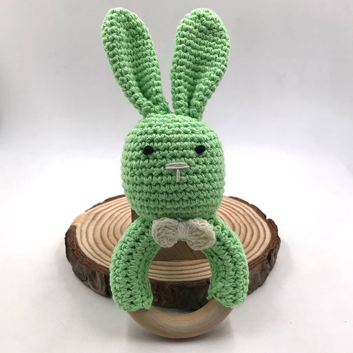 Baby Bunny Ear Teether Holzbeißring Neugeborenes Sensorik Spielzeug Dusche Geschenk Baby Care