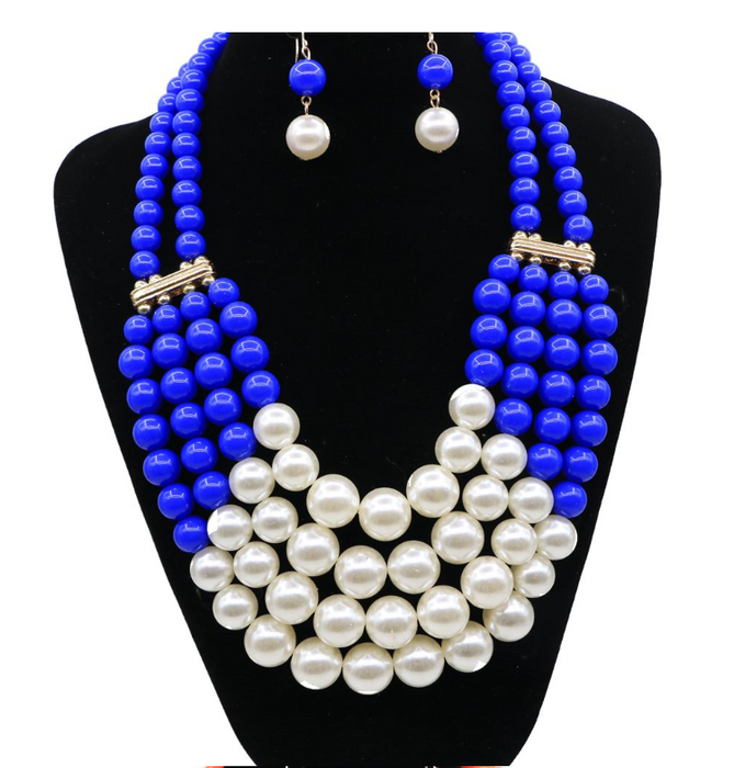 Multi simulierte Perle Bohemian Schmuck Set