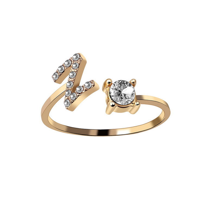 Neue Design Einstellbare 26 Initial Brief Ring Mode Schmuck Für Frauen Einfache Elegante Schmuck