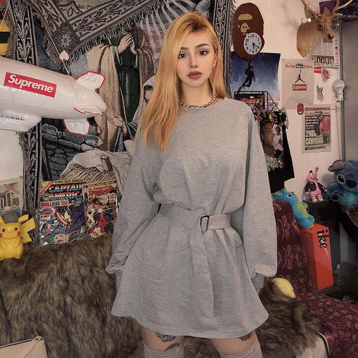Langärmeliges Kleid qiu dong kleine Person trägt Wochenende