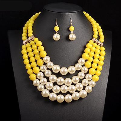 Multi simulierte Perle Bohemian Schmuck Set