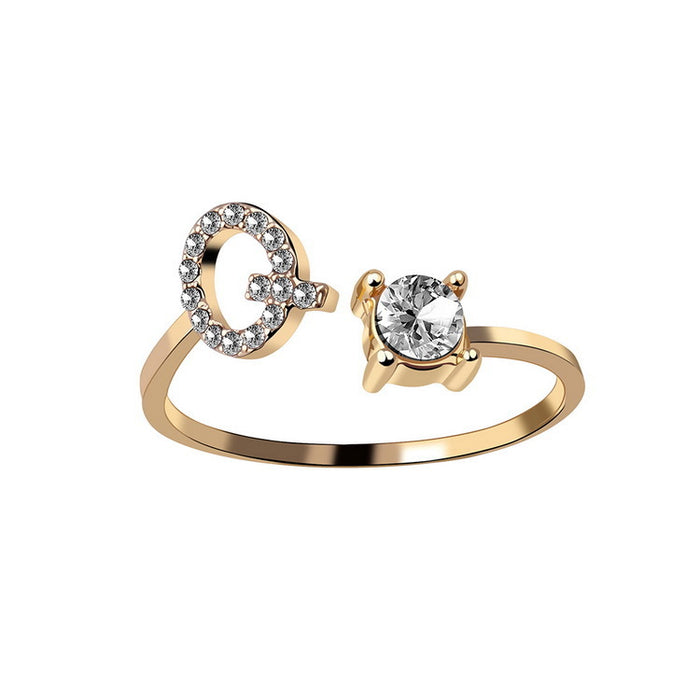 Neue Design Einstellbare 26 Initial Brief Ring Mode Schmuck Für Frauen Einfache Elegante Schmuck